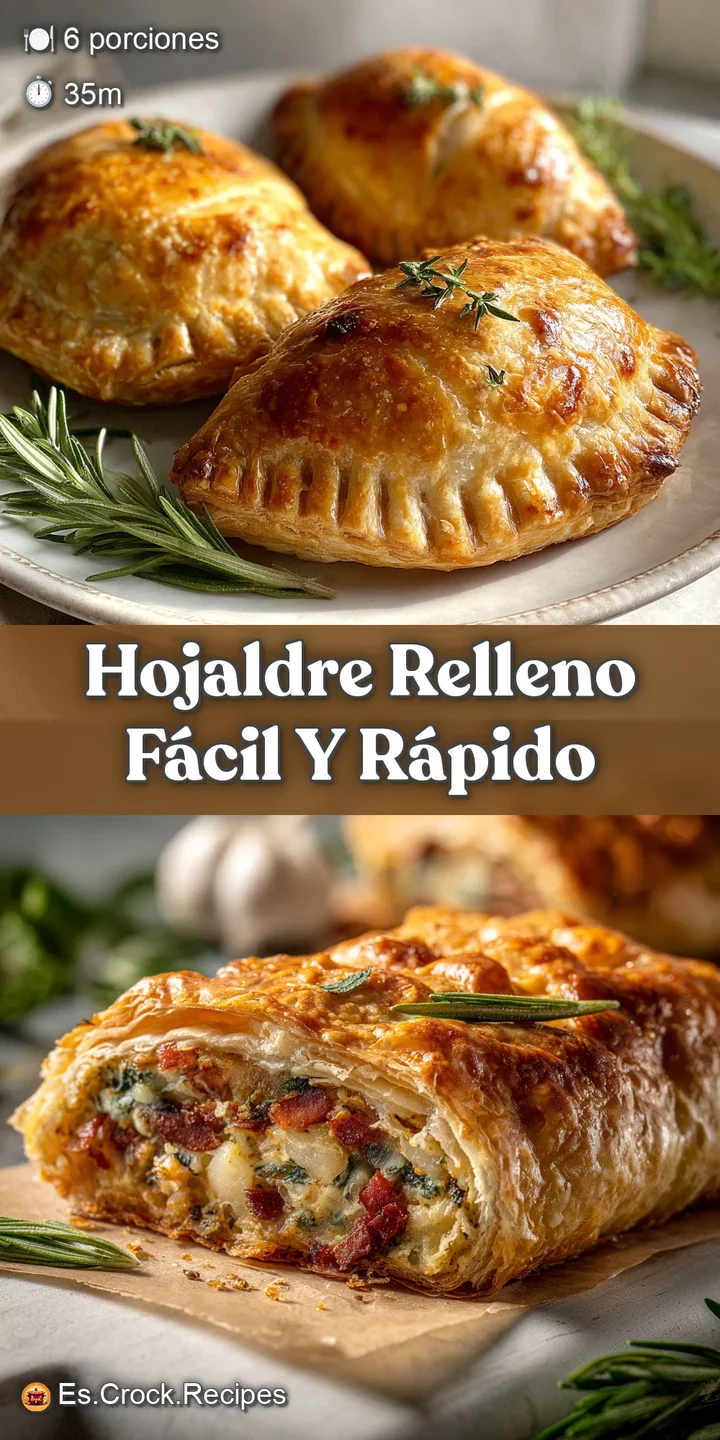 Close-up of a savory filled pastry. Golden and brown, crispy and delightful. Showing the layers of perfectly baked puff pa...