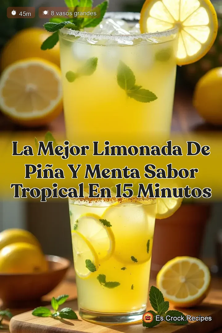 La Mejor Limonada de Pi&ntilde;a y Menta Sabor Tropical en 15 Minutos