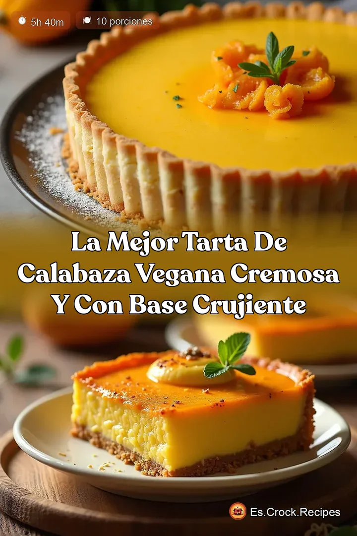 La Mejor Tarta de Calabaza Vegana Cremosa y con Base Crujiente
