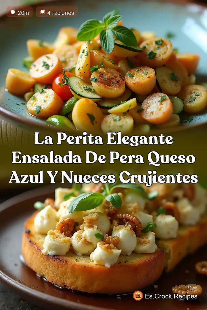 La Perita Elegante Ensalada de Pera Queso Azul y Nueces Crujientes