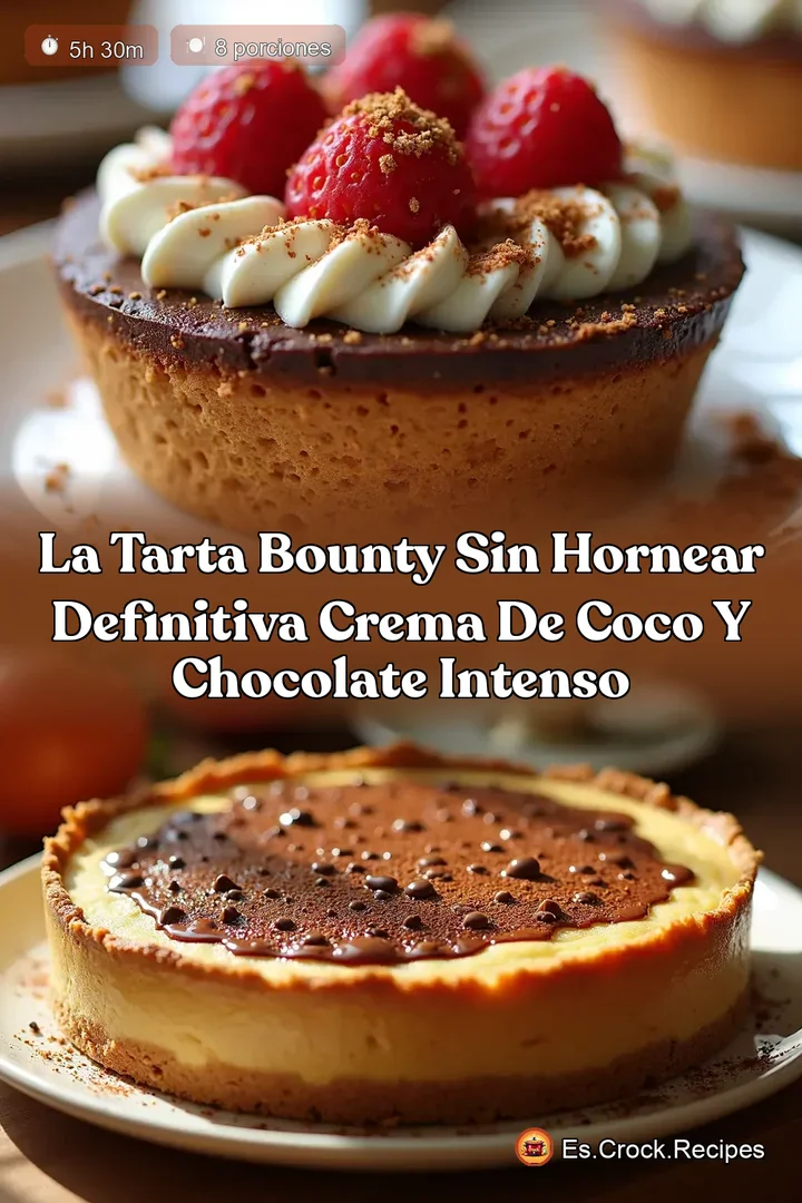 La Tarta Bounty sin Hornear Definitiva Crema de Coco y Chocolate Intenso