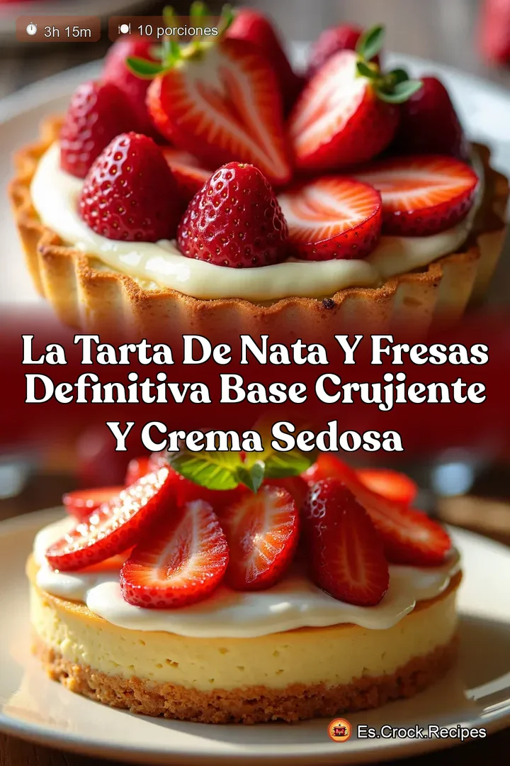 La Tarta de Nata y Fresas Definitiva Base Crujiente y Crema Sedosa