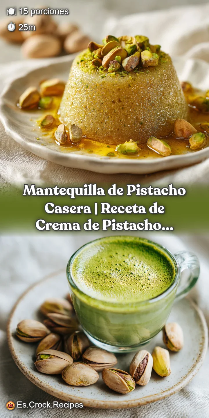 Close-up of smooth, emerald-green pistachio butter with visible nut pieces, glistening and rich.