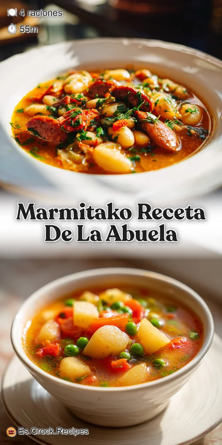 Close-up of glistening tuna and soft potatoes in a thick, savory marmitako broth. Hints of red pepper add spice to this tr...