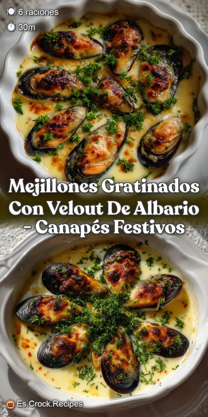 Close-up of a bubbling mussel shell overflowing with creamy sauce, inviting aromas, a hint of lemon, a delightful textural...