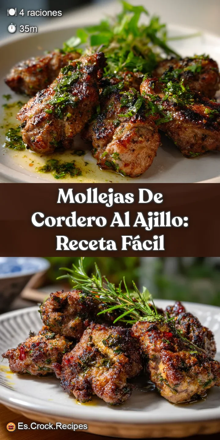 Close-up showing the crispy, browned edges of savory lamb sweetbreads, infused with garlic and herb aroma.
