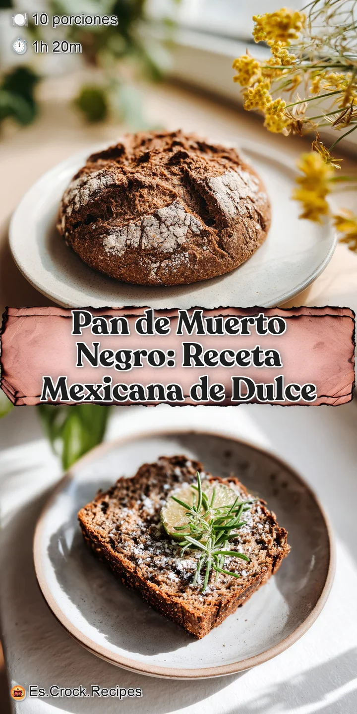 Close-up of Pan de Muerto. Deep, almost black color and sugary dusting highlight the bread's intricate bone decorations.