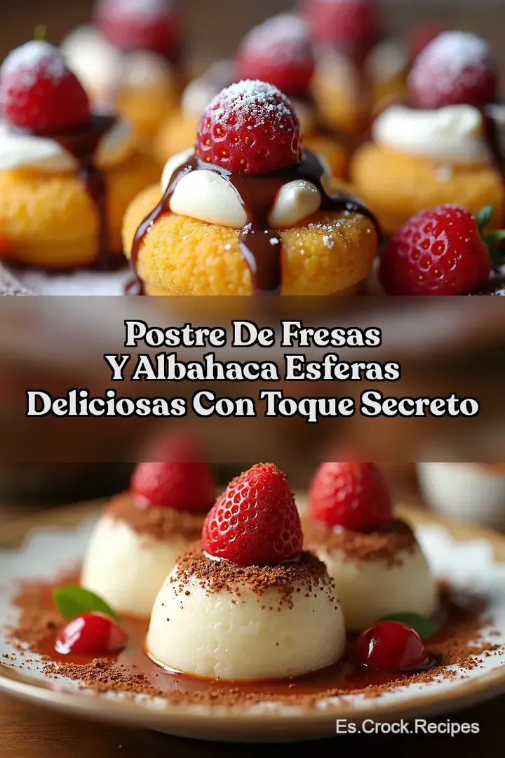 Postre de Fresas y Albahaca Esferas Deliciosas con Toque Secreto