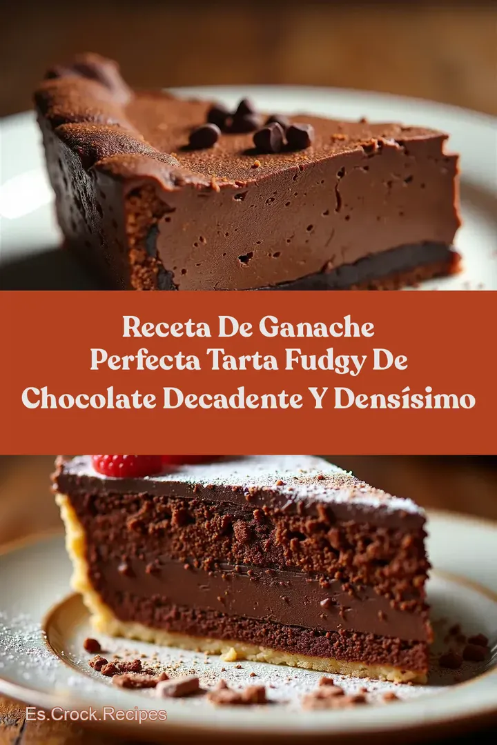 Receta de Ganache Perfecta Tarta Fudgy de Chocolate Decadente y Dens&iacute;simo