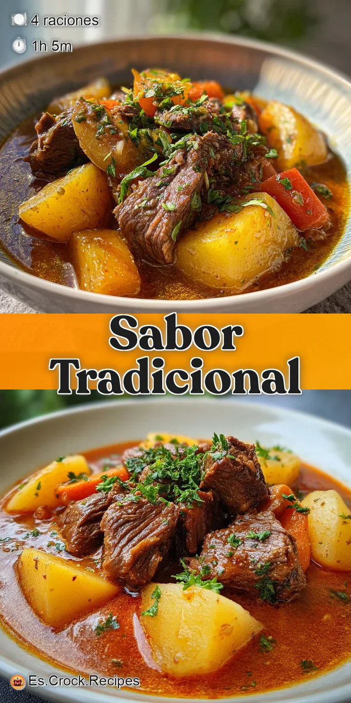 Close-up of fork lifting tender, shredded beef from a dark, savory stew. Steam rises, showcasing rich colors. Hearty and u...