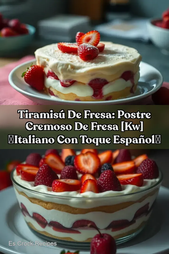 Tiramis&uacute; de Fresa: Postre Cremoso de Fresa [kw] ✨Italiano con Toque Espa&ntilde;ol✨