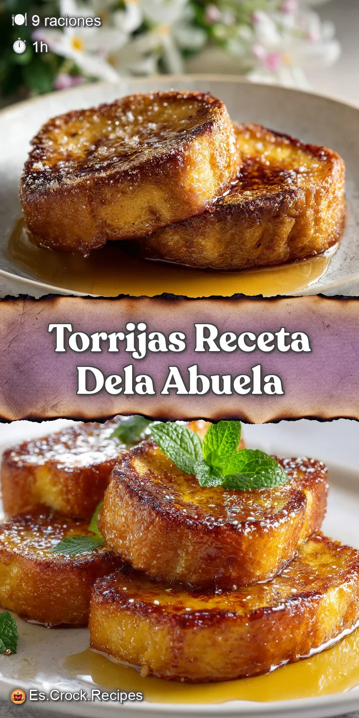 Close-up of a torrija showing its caramelized crust and soft, soaked interior. Cinnamon speckles hint at a warm, comfortin...