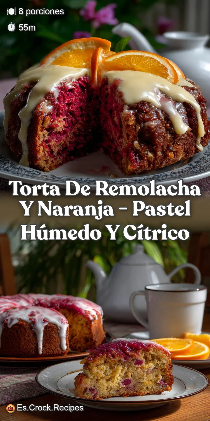 Torta de Remolacha y Naranja - Pastel H&uacute;medo y C&iacute;trico