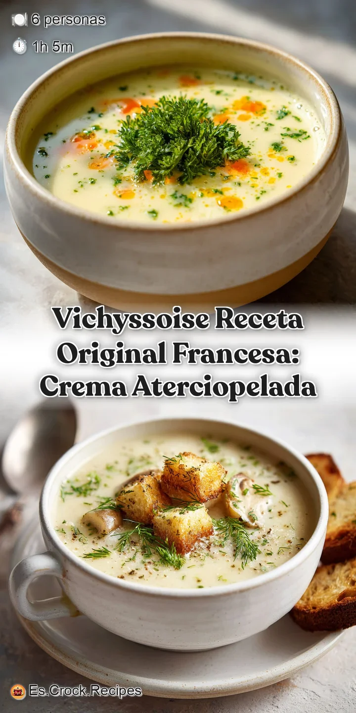 Close-up of velvety, chilled soup. Glistening surface and bright green chives invite a taste of cool, creamy goodness.