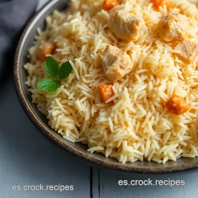 Arroz Basmati Especiado Con Pollo Y Almendras presentation