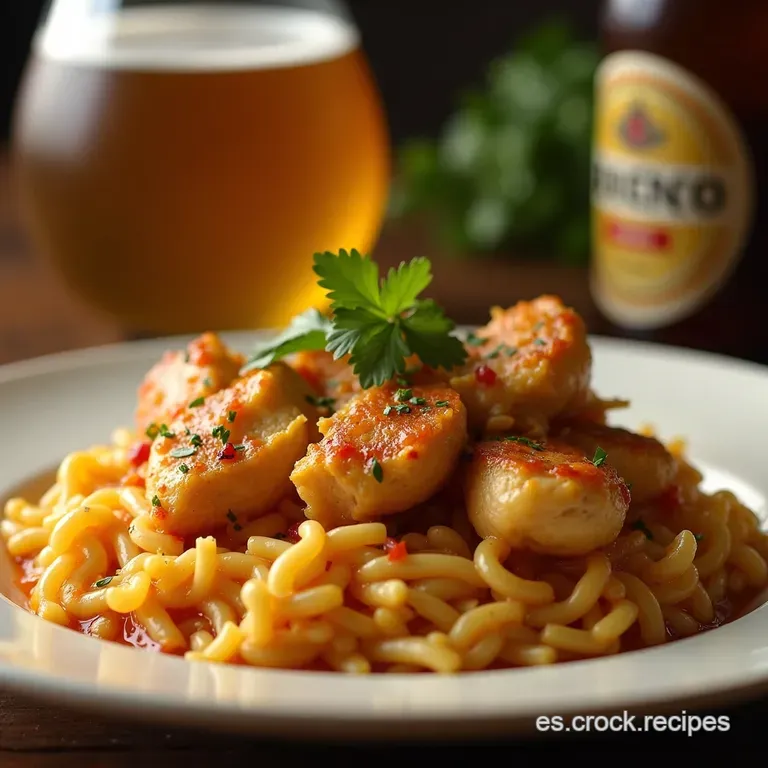 Arroz Con Pollo Cremoso a La Cerveza Y Sofrito Latino presentation