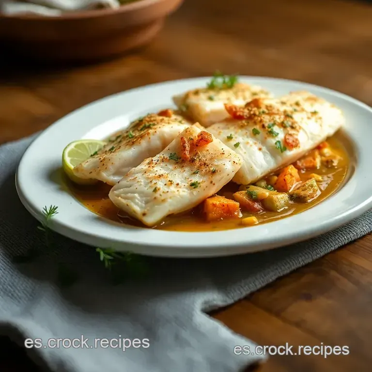 Atardecer Caribe&ntilde;o: Pescado Con Mango Y Coco presentation