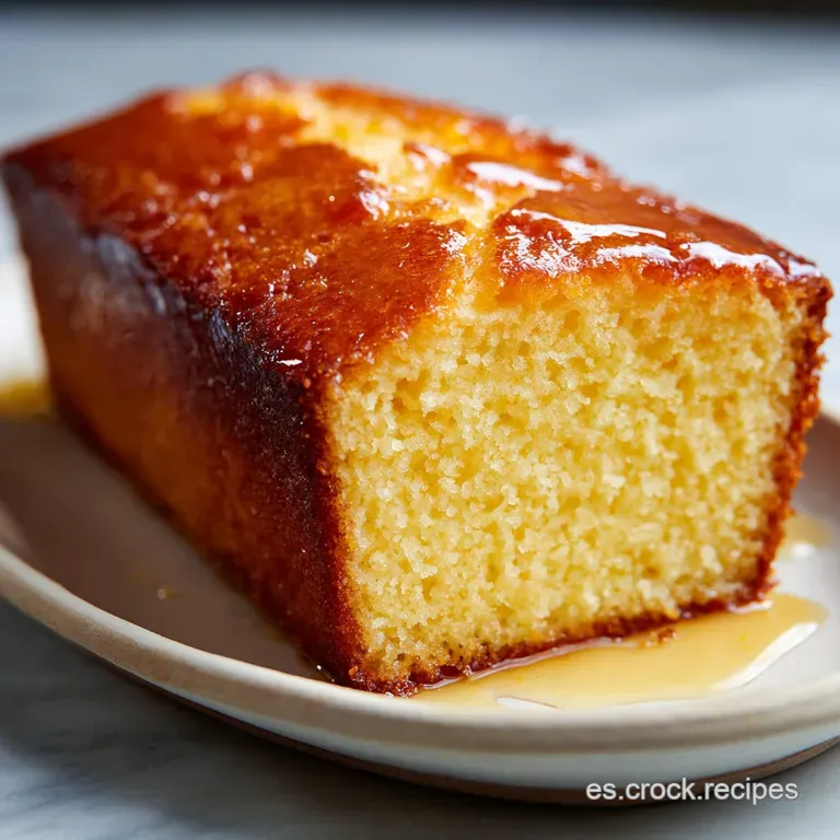 Slice of citrus cake on a white plate. Icing drips elegantly over the edges, hinting at the moist crumb inside. Simple, ye...
