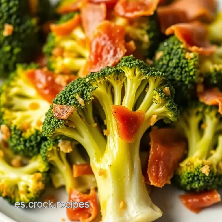 Br&oacute;coli Salteado Al Ajillo Con Jam&oacute;n Crujiente presentation