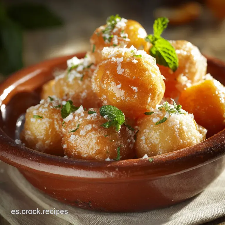 Bu&ntilde;uelos Dulces De Naranja Nubes C&iacute;tricas Con Jarabe De Azahar presentation