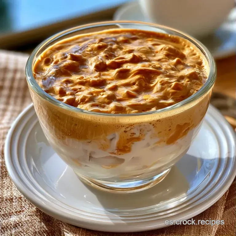 Vaso de cristal sobre mesa de madera, resaltando el contraste entre la leche blanca fría y la crema café aireada.