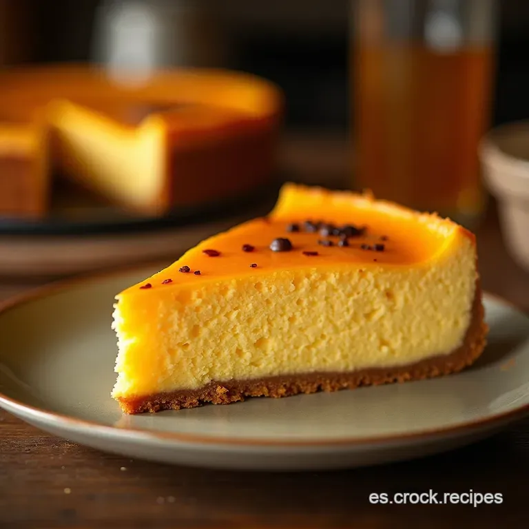 El Abrazo Oto&ntilde;al Cheesecake De Calabaza Cremoso Estilo New York presentation