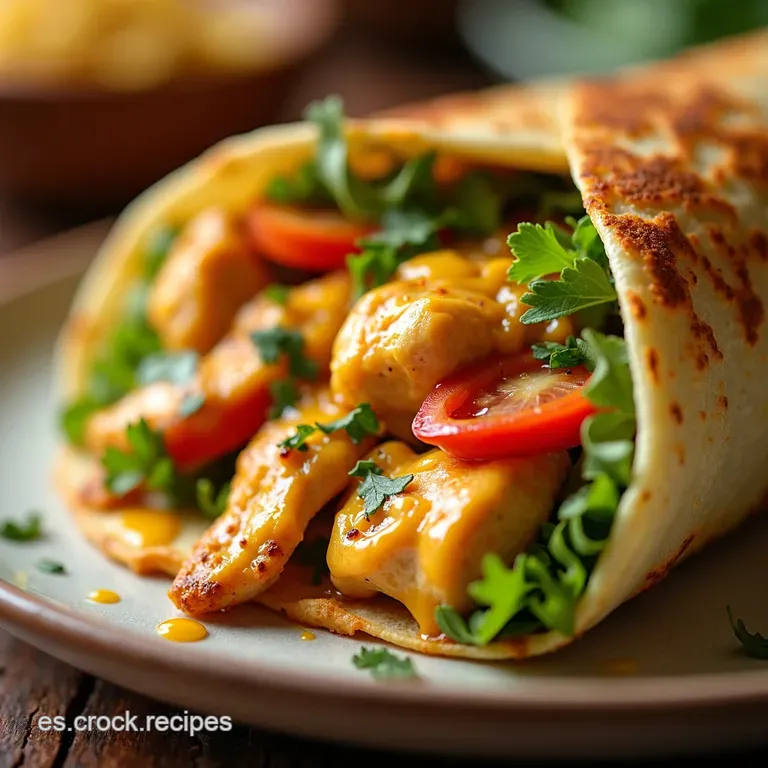 Cheesy Garlic Chicken Wraps Un Bocado Celestial presentation