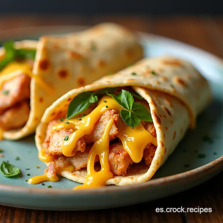 Cheesy Garlic Chicken Wraps Un Bocado Celestial