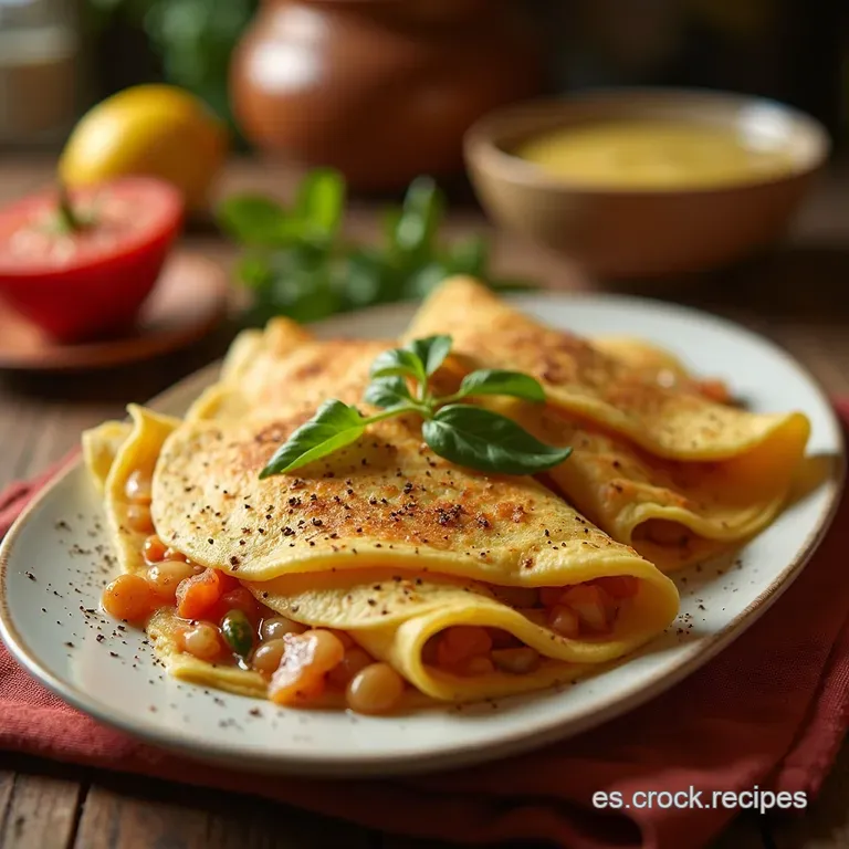 Crepes De Pollo Cremosos a La Reggianito presentation