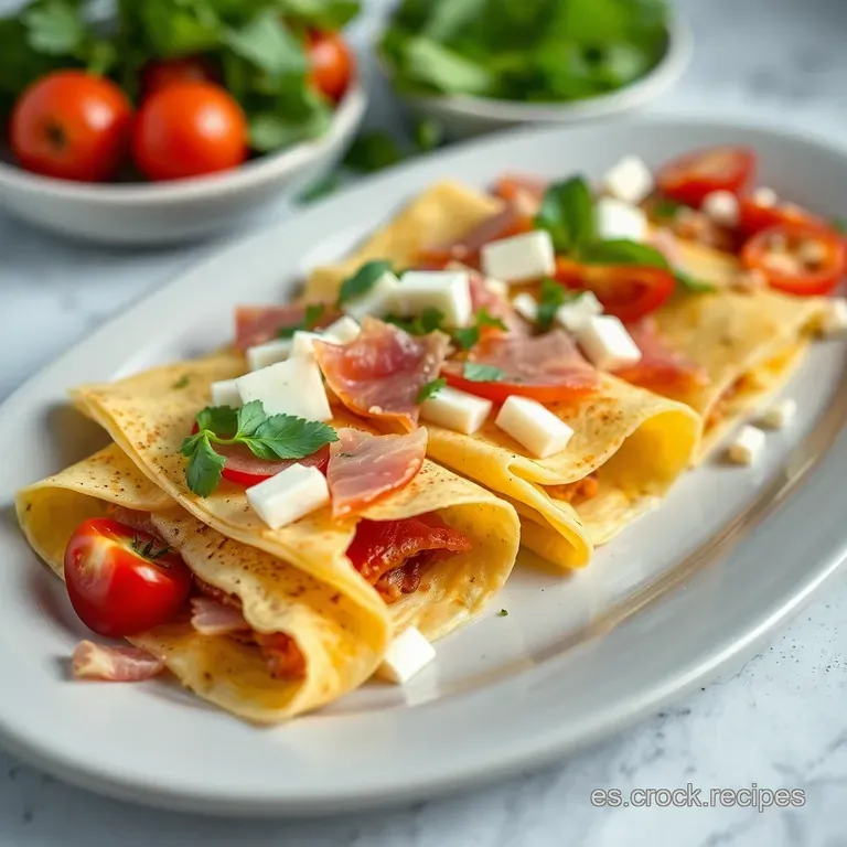 Crepes Saladas con Jam&oacute;n Serrano y Queso Manchego