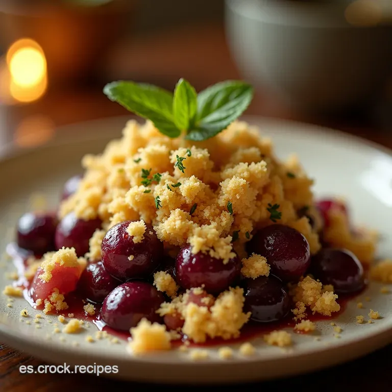 Crumble De Moras Y Lim&oacute;n El Abrazo Frutal Del Bramble presentation