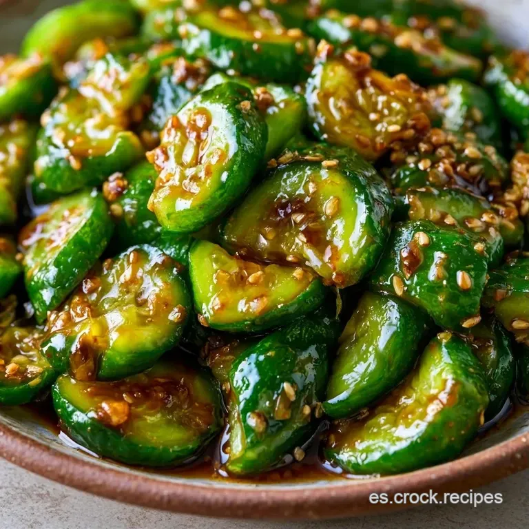 Pepinos frescos cortados finamente en un bol blanco, resaltando el contraste del rojo del chile y el verde vibrante.