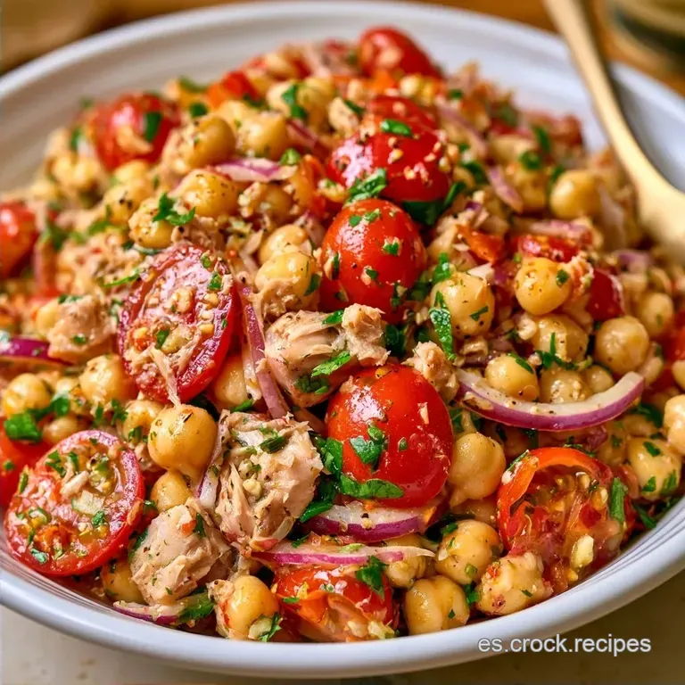Ensalada De Garbanzos Con Tomate en 10 Minutos