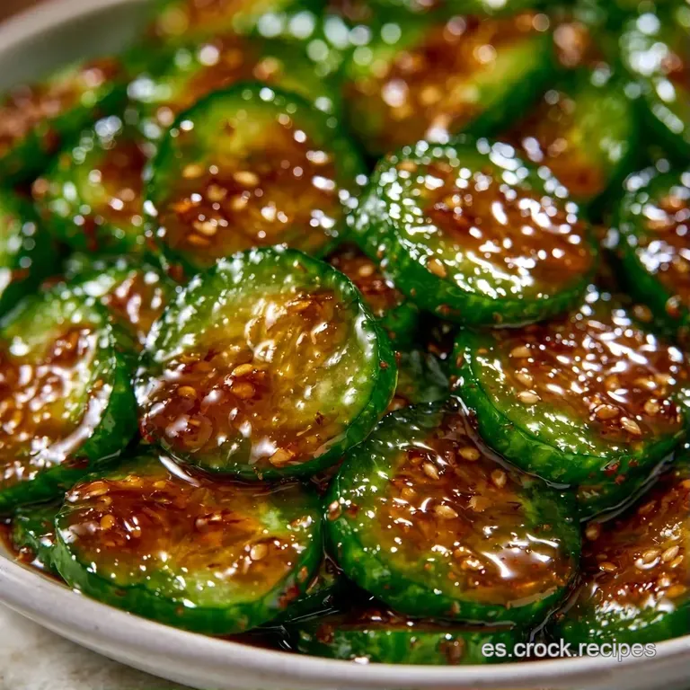 Pepinos frescos dispuestos en un cuenco cerámico, adornados con trozos de chile rojo y cebollino verde picado finamente.