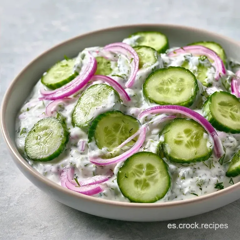 Ensalada De Pepino Cremosa F&aacute;cil con Yogur Griego