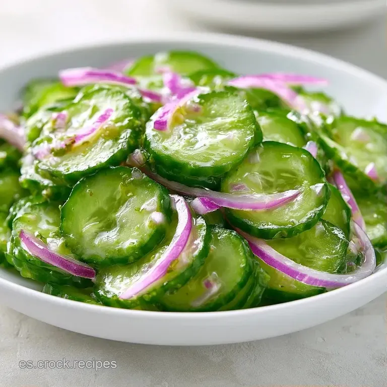 L&aacute;minas transl&uacute;cidas de pepino dispuestas en espiral, adornadas con pimienta negra y un toque de aceite brillante.