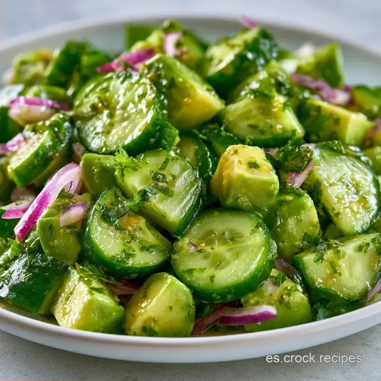 Ensalada de Pepino y Aguacate F&aacute;cil en 10 Minutos
