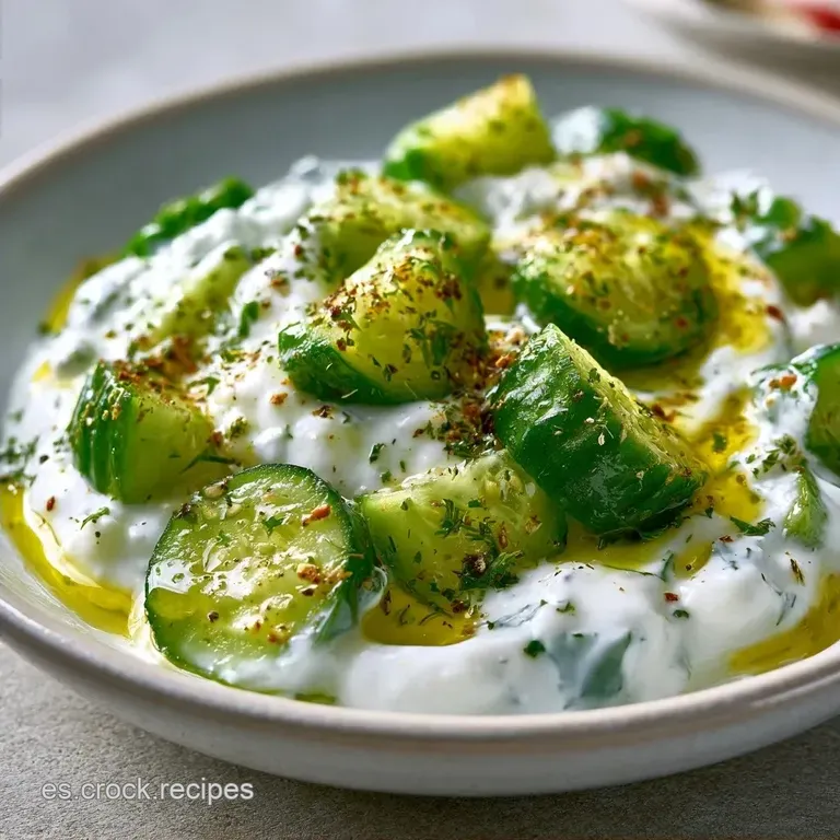 Ensalada de Pepino con Yogur Griego en 10 Minutos