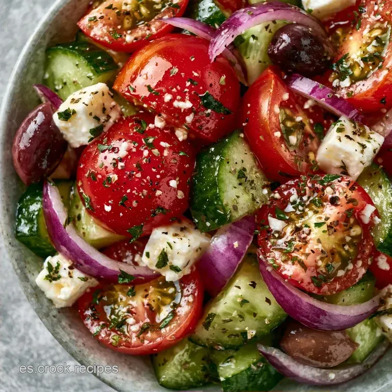 Ensalada Griega de Tomate Pepino y Queso