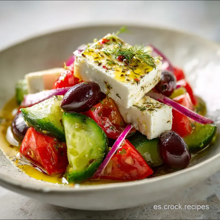 Ensalada Griega Cl&aacute;sica Refrescante Receta F&aacute;cil