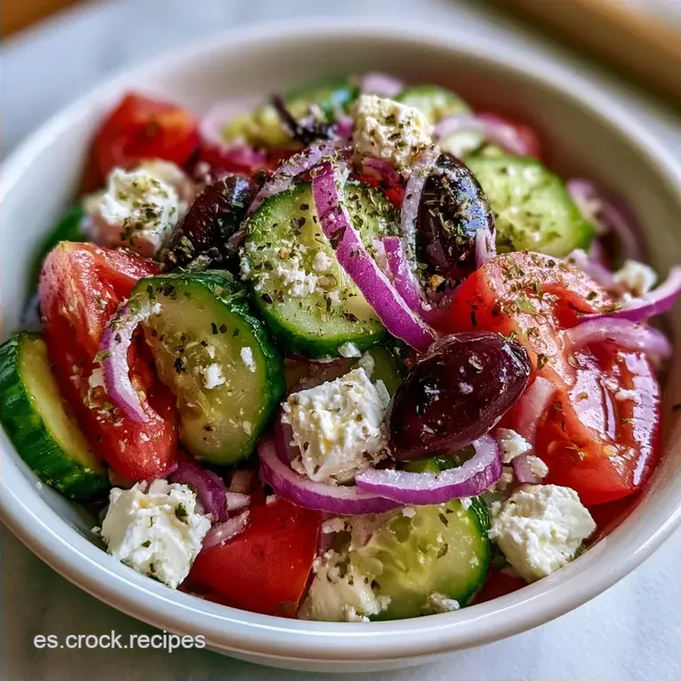 Ensalada Griega De Pepino Y Feta Tradicional