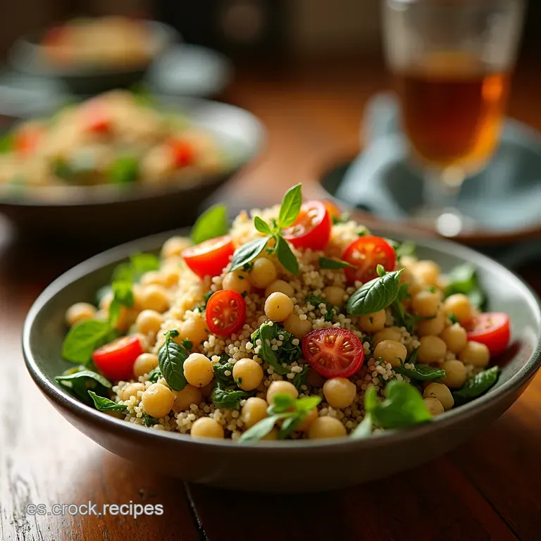 Ensalada Mediterr&aacute;nea De Quinoa Y Garbanzos presentation