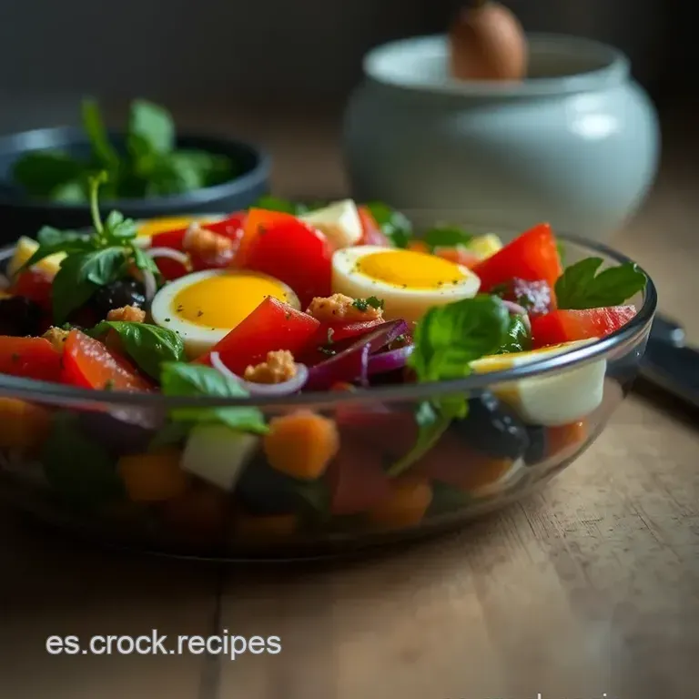 Ensalada Murciana Con Melva Y Huevo Duro presentation