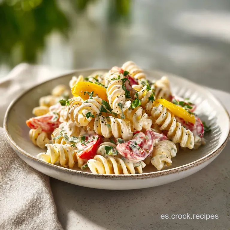 Ensalada de Pasta con Mayonesa Cremosa y F&aacute;cil
