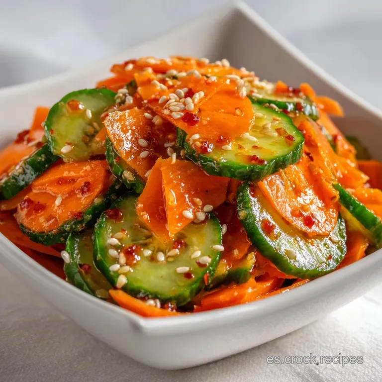 Easy Crunchy Asian Cucumber Carrot Salad con Truco Crujiente