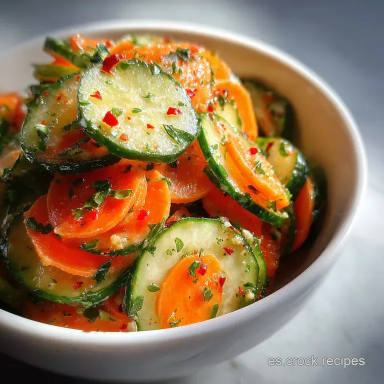 Receta de Ensalada de Pepino y Zanahoria Crujiente