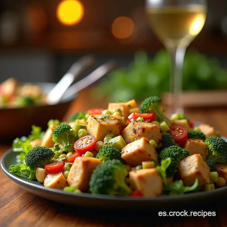 Ensalada Mediterr&aacute;neaandina De Pollo Desmenuzado Br&oacute;coli Crujiente Y Palta Cremosa presentation