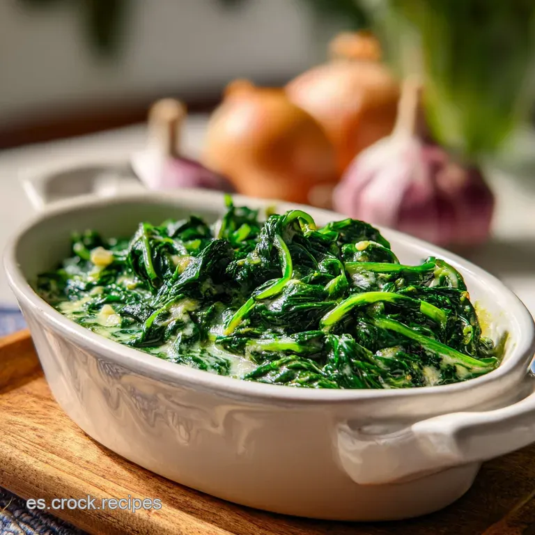 Espinacas a la Crema con Ajo Saludables