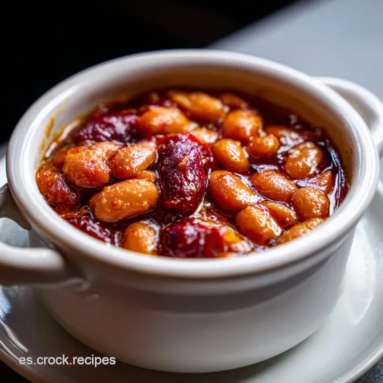 A deep bowl filled with fabada asturiana, showcasing the glistening meats and broth, garnished with parsley for a touch of...