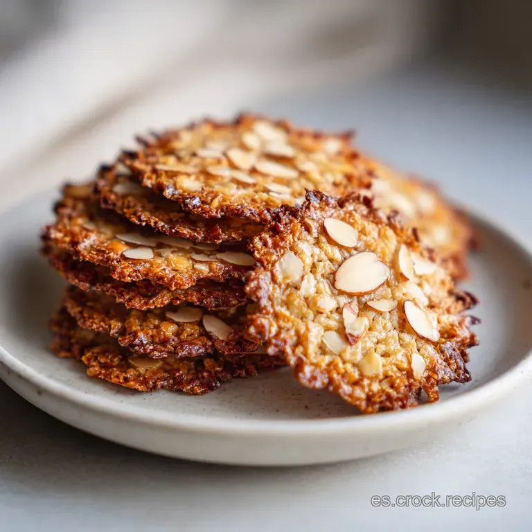 Elegant Florentine cookie on a white plate shows off its rich, caramelized color and jeweled nut & candied fruit topping. ...